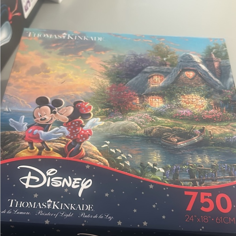 Disney Thomas Kinkade Mickey Mouse Puzzle - Blue and Red